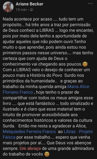 Print do depoimento
